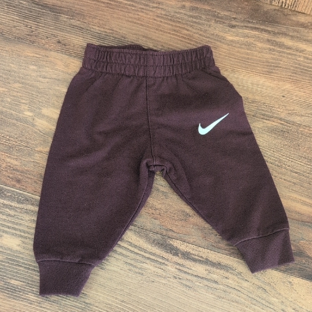 Nike Infant Baby Maroon Joggers with White Logo 3mos